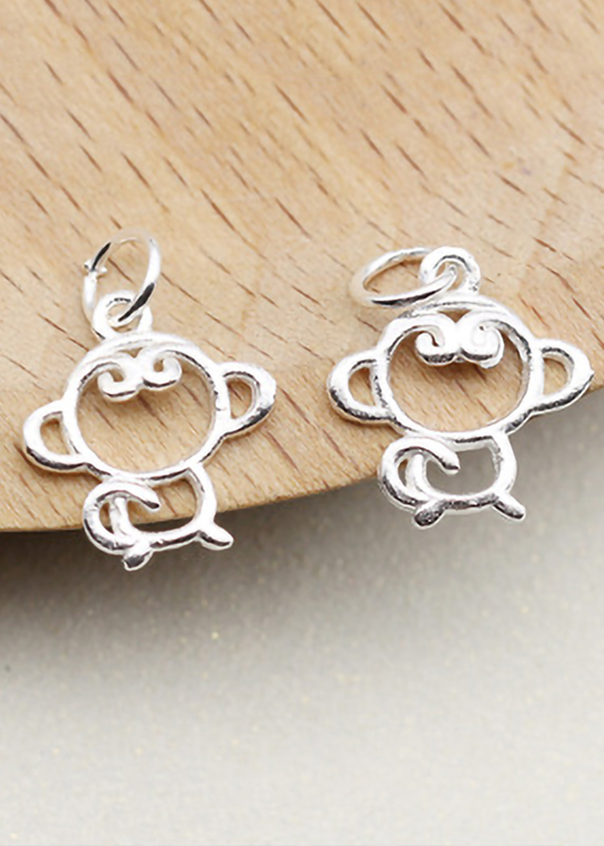 Combo 3 cái charm bạc hình monkey king treo - Ngọc Quý Gemstones