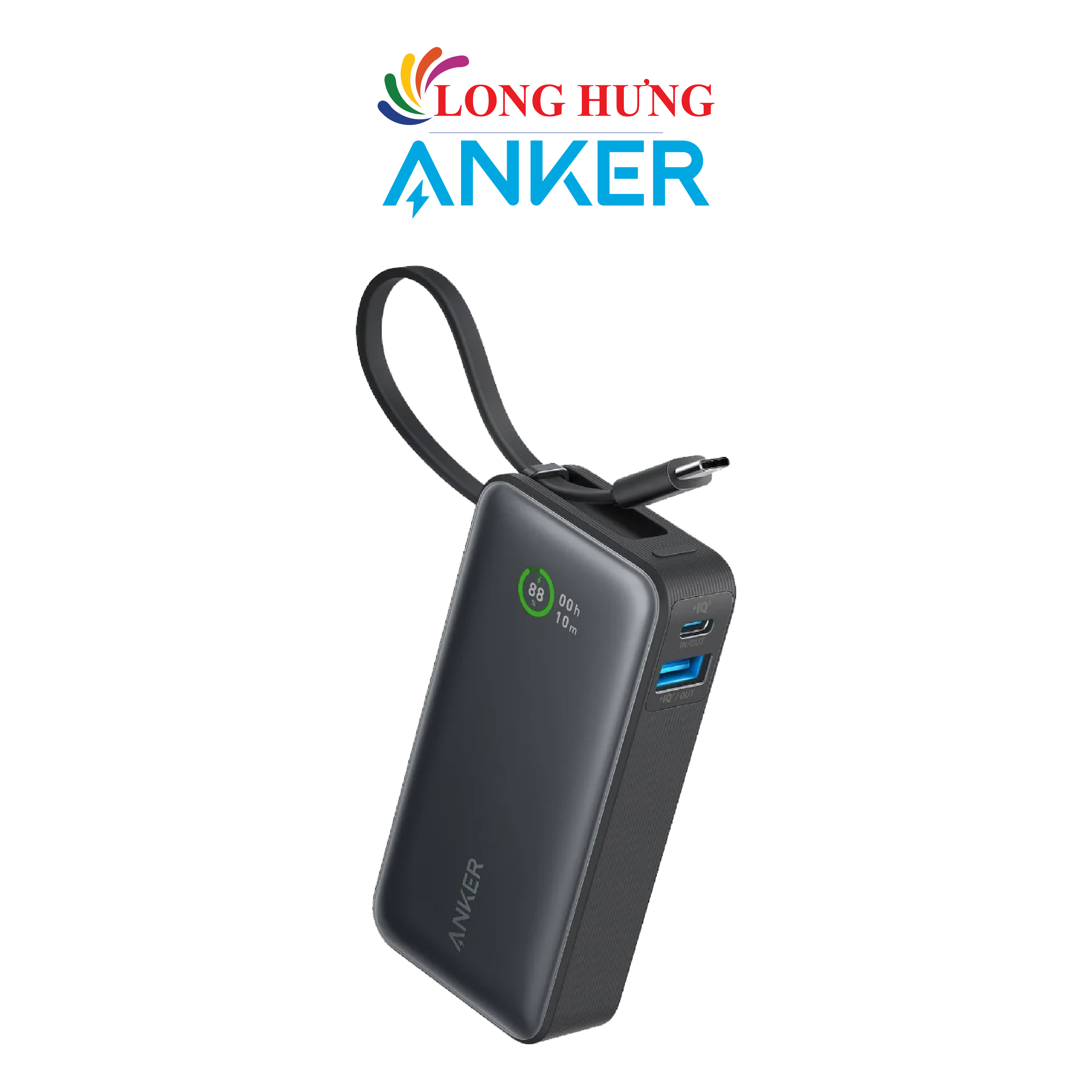 Sạc dự phòng Anker Nano Power Bank 1USB 1Type-C 30W 10000 mAh A1259 - Hàng chính hãng