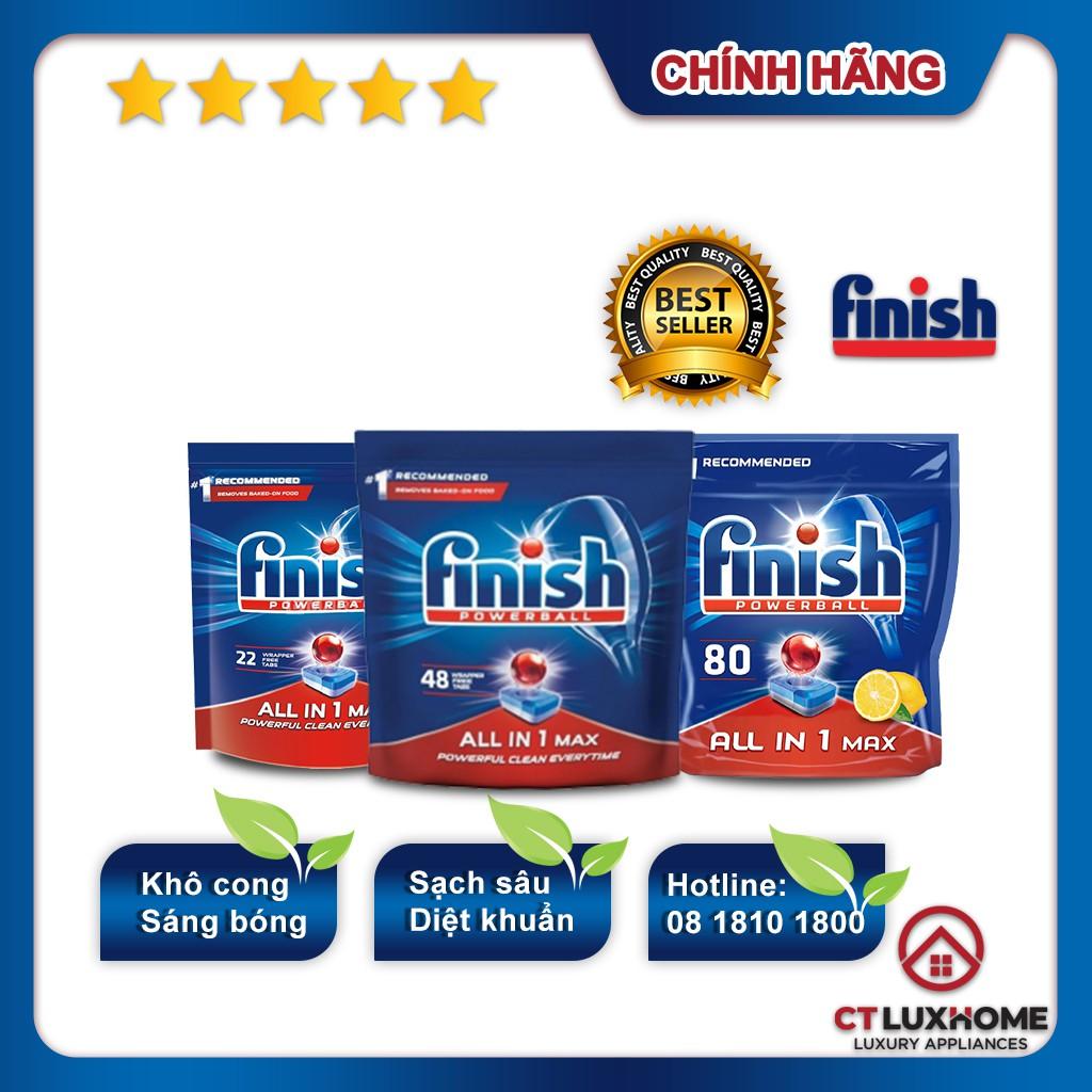 Viên rửa chén bát Finish All In One Max loại 22 viên, 48 viên, 80 viên