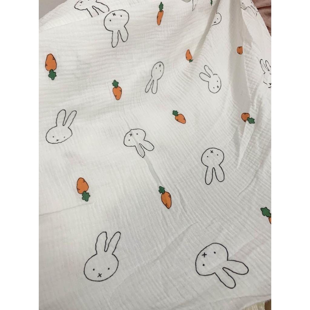 Ga cũi cho bé, ga trải nệm vải xô muslin 100% cotton Petit Town