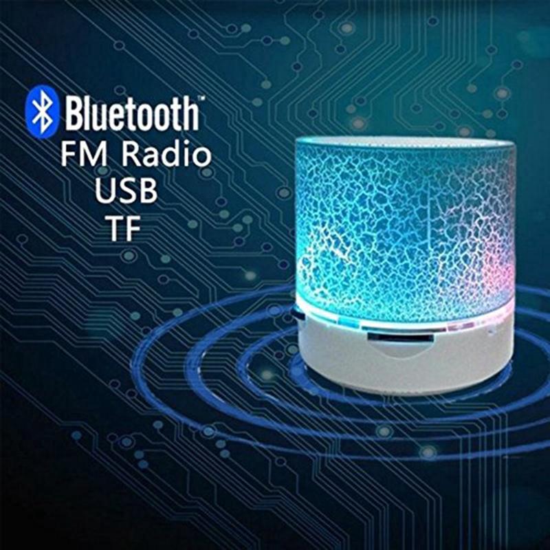 Loa Bluetooth Có Đèn Led Nhiều Màu Hỗ Trợ Usb / Aux / Tf / Fm Card