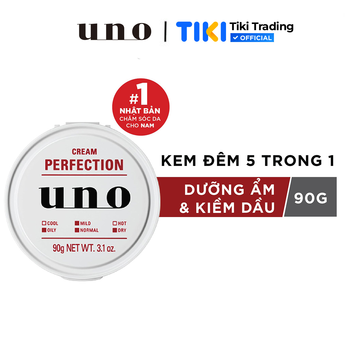 Kem Dưỡng Ẩm Kiểm Soát Nhờn 5 trong 1 UNO Cream Perfection 90g