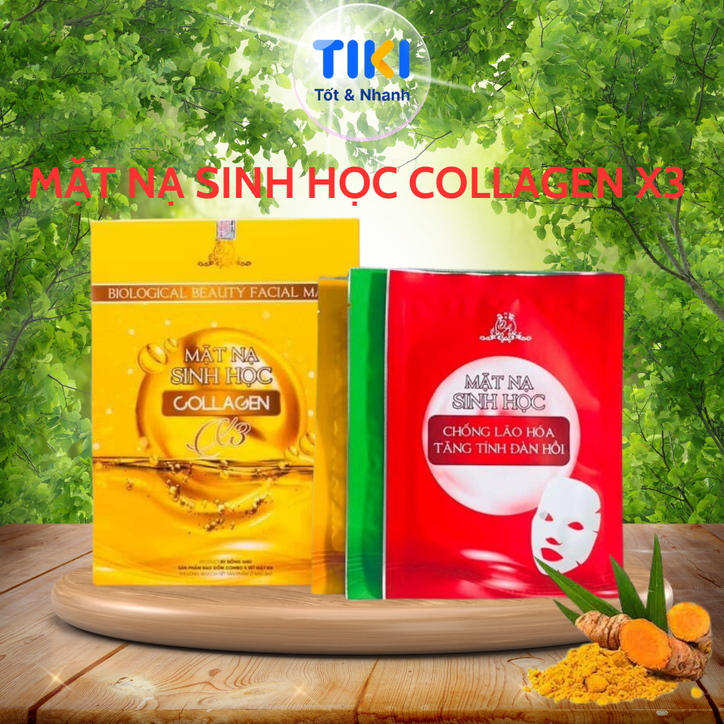 Mặt Nạ Sinh Học Collagen X3 Mặt Nạ Cấp Ẩm Dưỡng Da Căng Bóng Mỹ Phẩm Đông Anh Chính Hãng Hộp 5 Miếng