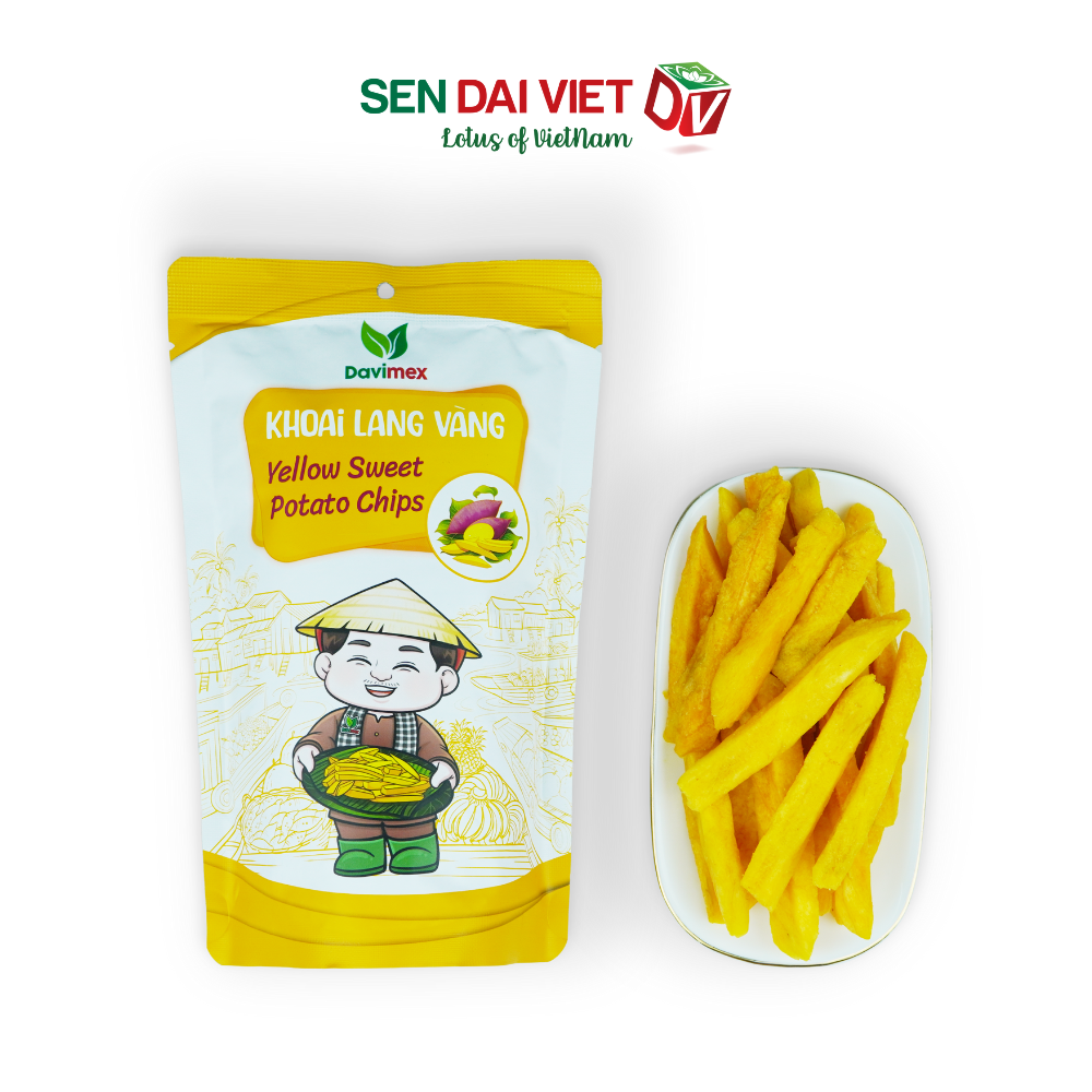 Khoai Lang Vàng Sấy Giòn- Ngon Ngọt Tự Nhiên, Ăn Ngon, Sống Khỏe, ĐV- Sen Đại Việt- Gói 50g