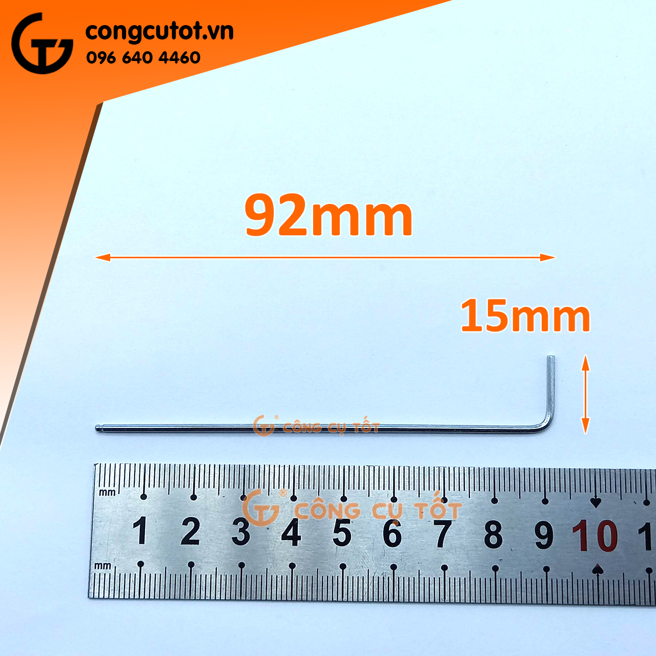 Lục giác bi lẻ hệ inch chữ L 92x15mm 1/16