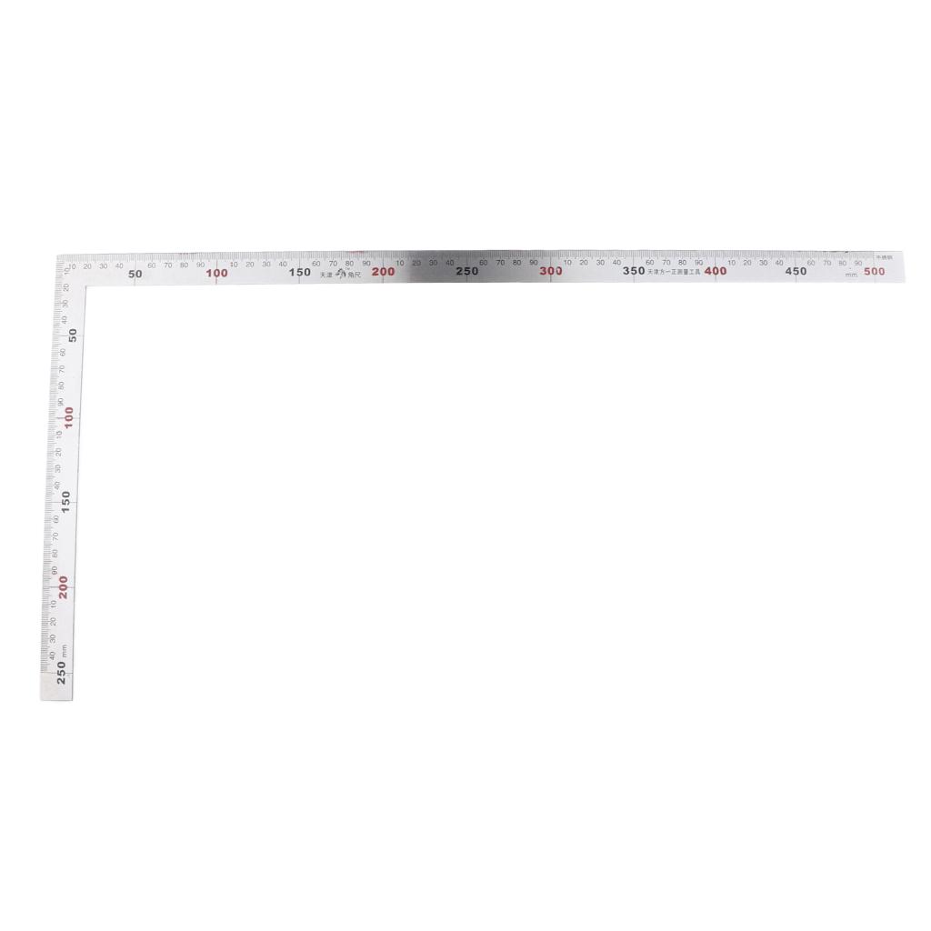L-Square Stainless Steel Measure Ruler Engineer Carpenter Woodwork Tool