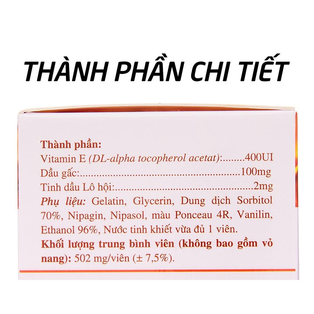 Viên uống đẹp vitamin e đỏ 400 iu, dầu gấc, nha đam HDPHARMA giảm nám sạm da - 30 viên