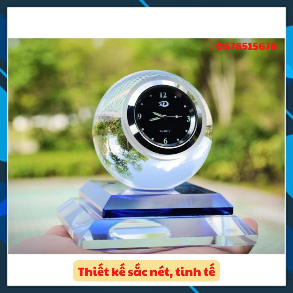 Nước hoa đồng hồ pha lê trang trí taplo ô tô màu xanh dương - tặng kèm tinh dầu thơm VIDEO THỰC TẾ
