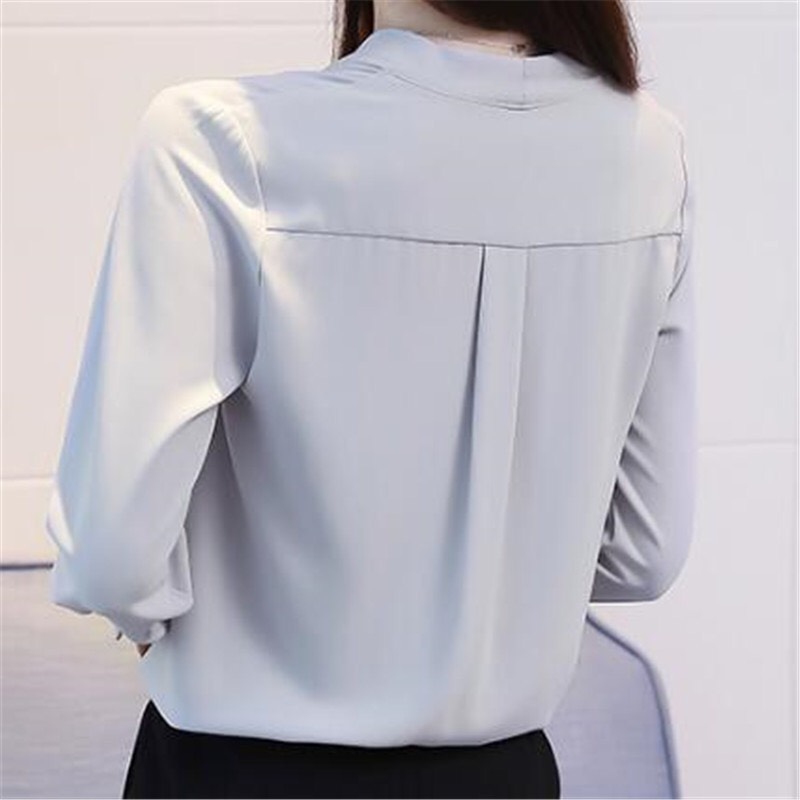 Áo sơ mi công sở kiểu áo sơ mi kiểu đắp chéo cổ V QK01 - Áo sơ mi công sở hàn quốc