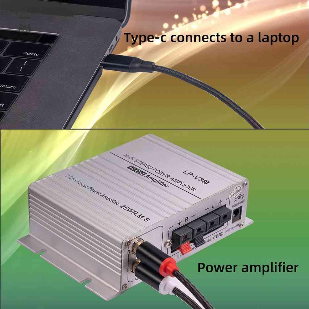 Dây Cáp Âm Thanh Chuyển Đổi Từ Đầu Type-C Sang 2 Cổng RCA Chuyên Dụng Cho Loa