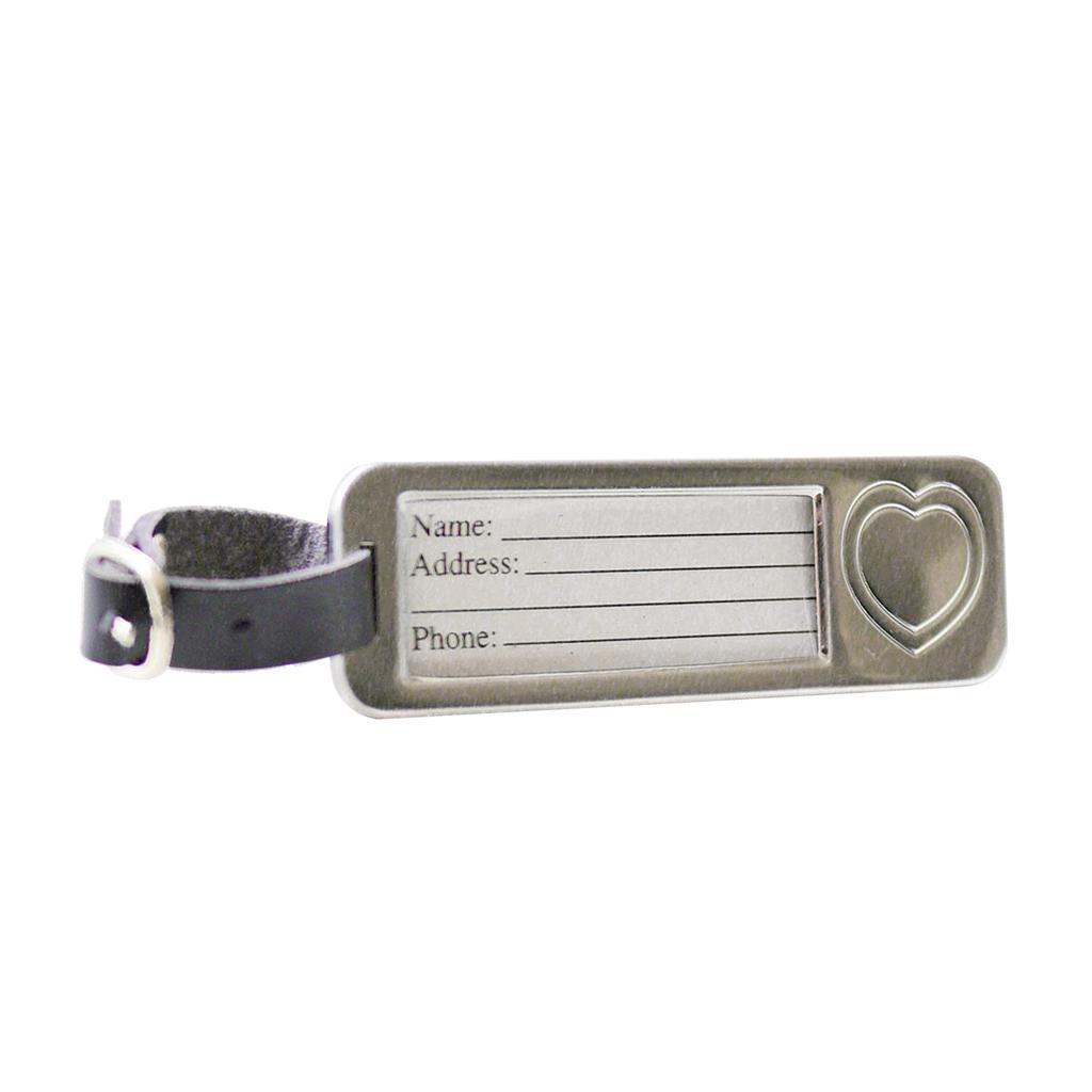 Silver Metal Love Heart Luggage Tag Wedding Bomboniere Party Gift Favors