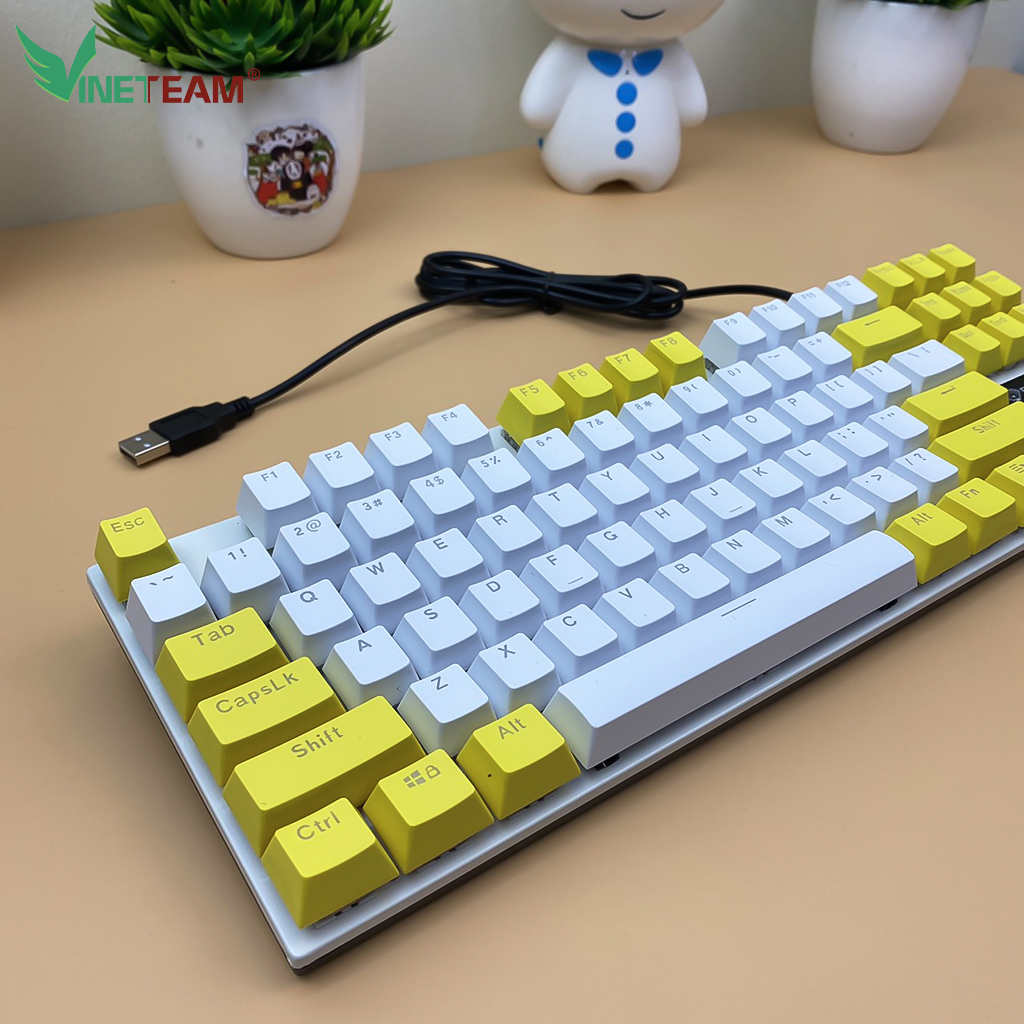 Bàn Phím Cơ Gaming Vinetteam Divipard GK-10 87 Phím Led RGB 30 Chế Độ Led Nhấp Nháy Cực Đẹp Blueswitch Gõ Siêu Đã Dùng Cho Máy Tính Laptop - Hàng Chính Hãng