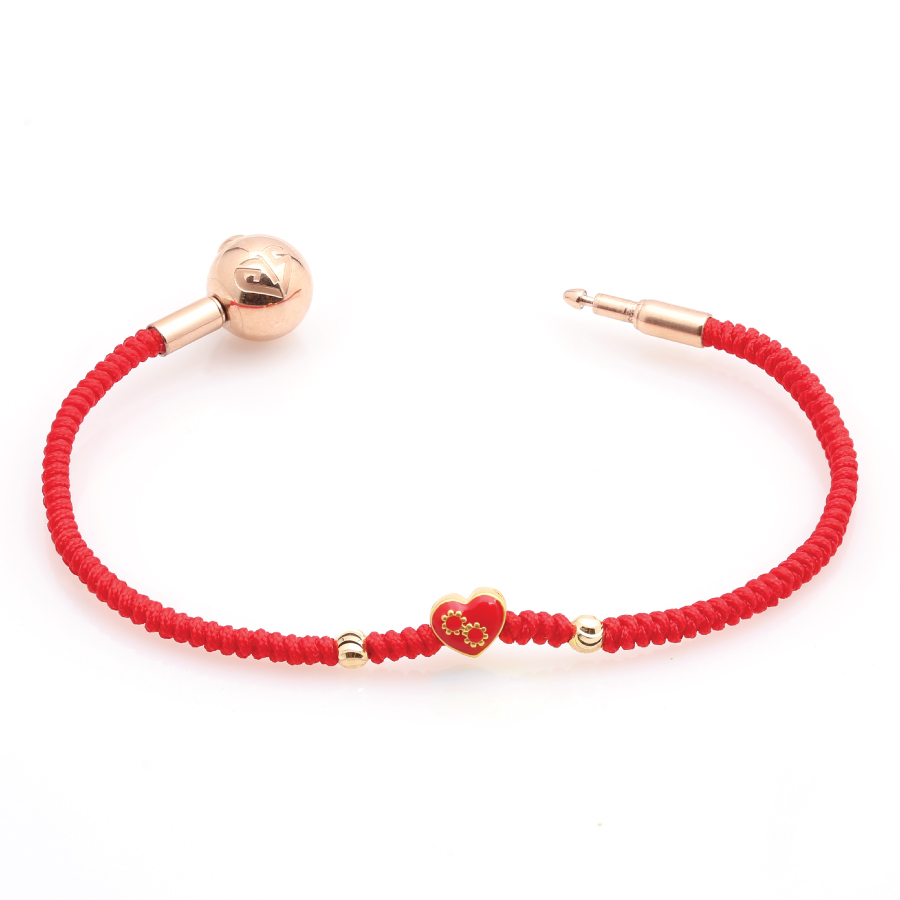 Vòng tay chỉ đỏ Tim Vàng 24k HBL-0125 | Trang sức PJS