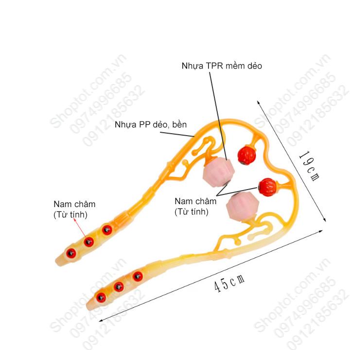Dụng cụ bóp massage cổ bằng tay, loại có từ tính, vật liệu nhựa PP-TPR mềm, dẻo