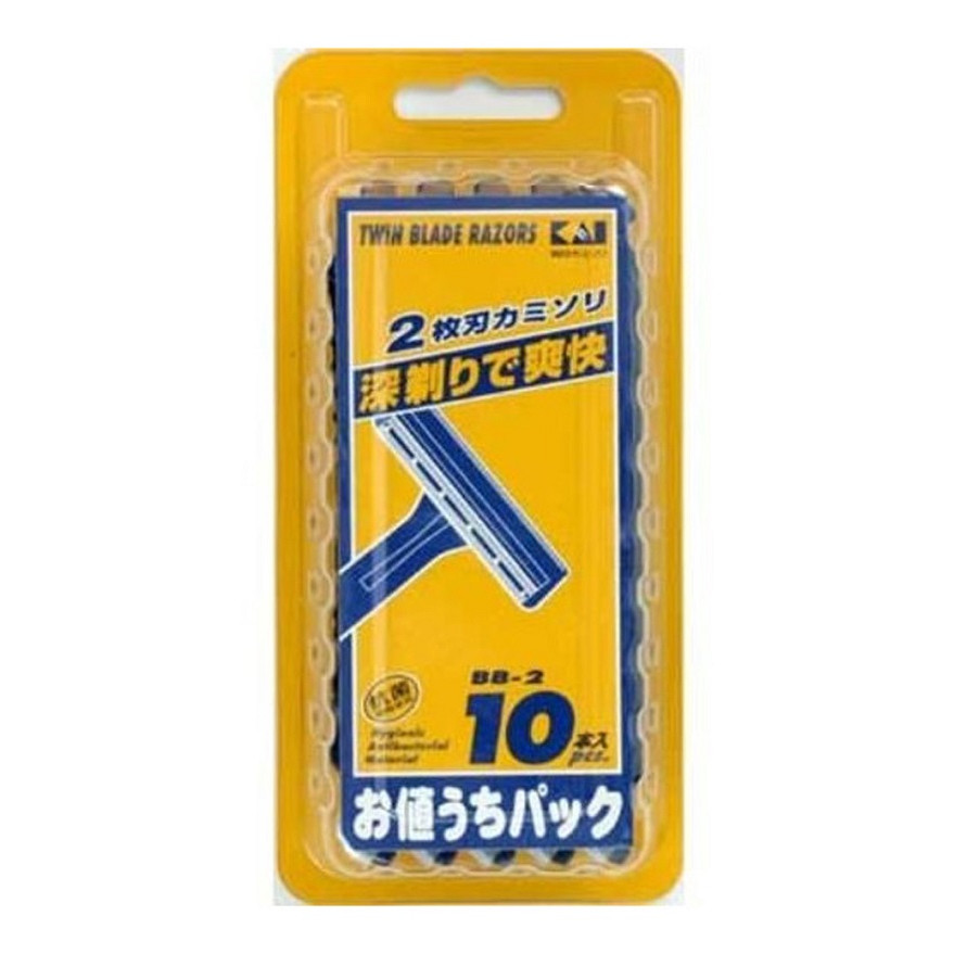 Set 10 dao cạo râu 2 lưỡi kép Kai hàng nội địa Nhật (Tặng móc khóa FamilyDecor)