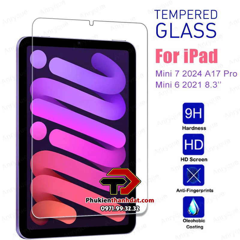 Tấm dán kính cường lực cho iPad Mini 7 2024 chính hãng Nillkin - Hàng nhập khẩu