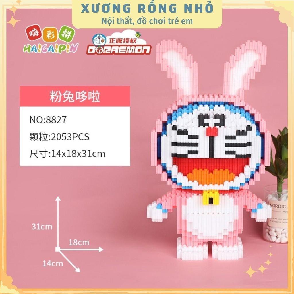 Mô hình lắp ráp Doraemon thỏ hồng - mô hình lắp ráp trang trí nhà ở, phòng khách, món đồ chơi cho mọi lứa tuổi.