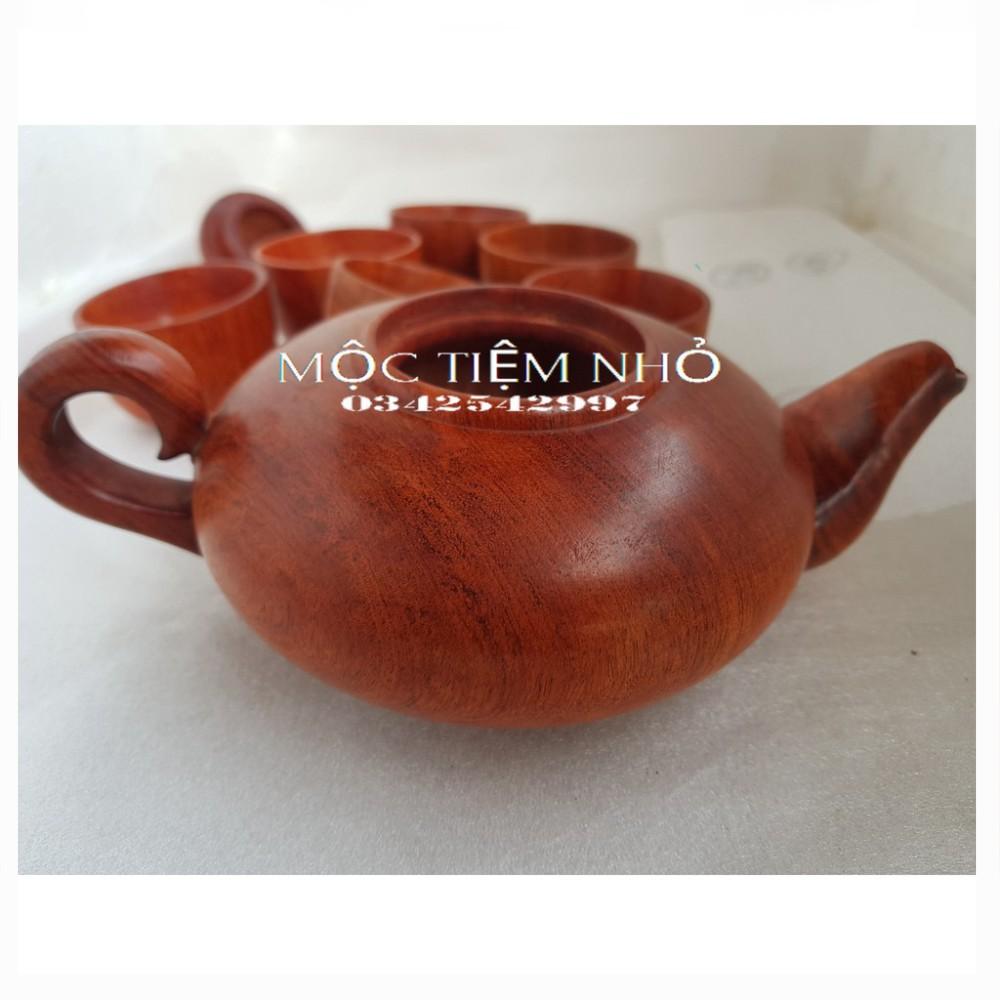 Bộ ấm chén 7 món gỗ hương nguyễn khối giá rẻ