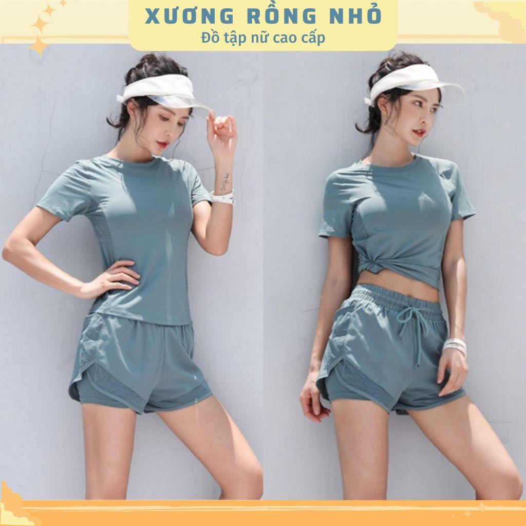 Đồ thể thao nữ, bộ đồ tập gym nữ chất thun lạnh phối lưới, tôn dáng - Quần áo tập gym nữ, chạy bộ, du lịch