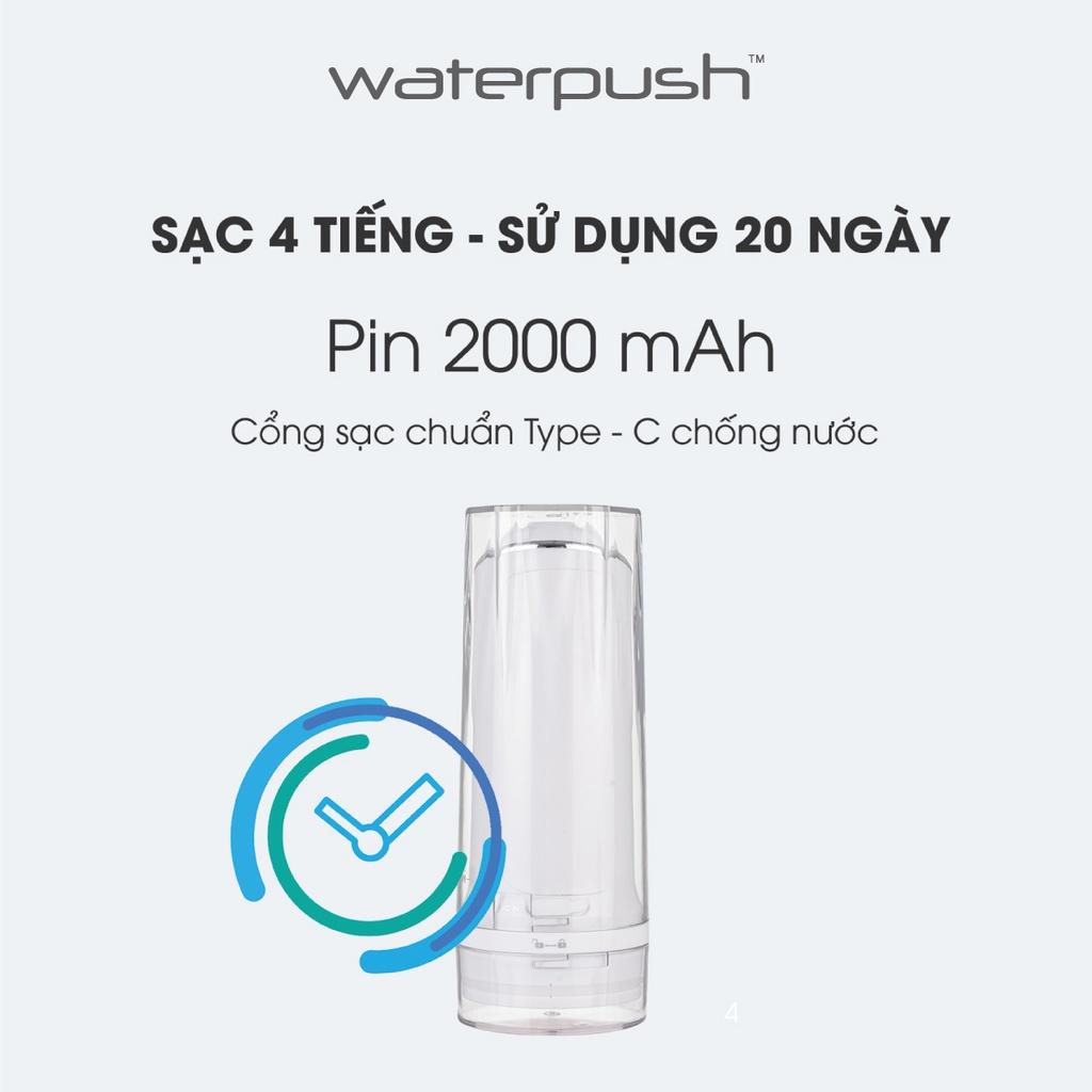 [Đèn UV diệt khuẩn 99%] Máy tăm nước du lịch cao cấp WaterPush 1904 -Bình nước lớn 300ML - 1 đổi 1 trong 12 tháng