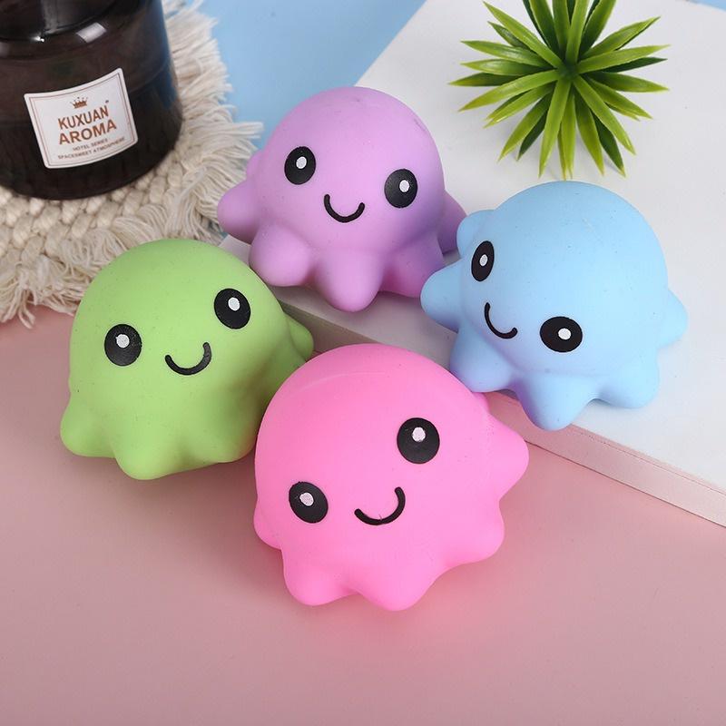 Squishy hình bạch tuộc màu mè đồ chơi bóp tay mềm mịn dễ thương chân thực giảm stress co dãn đàn hồi ngộ nghĩnh