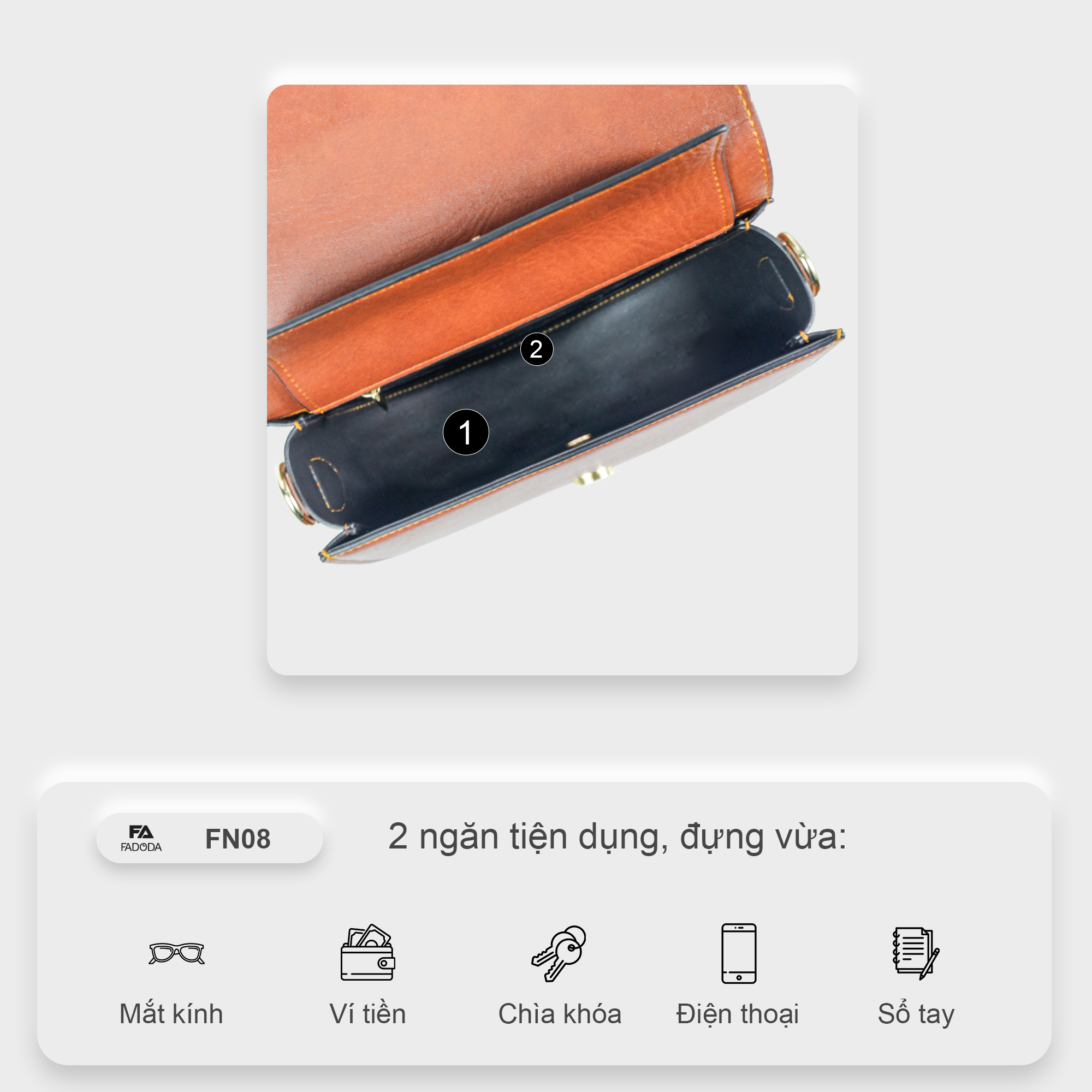 Túi đeo chéo nữ hình bán nguyệt FADODA FN08
