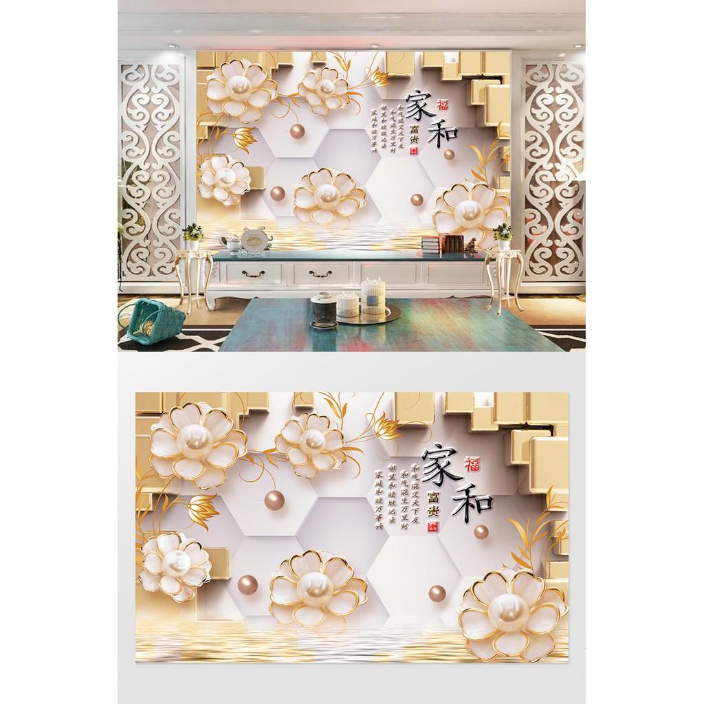 Tranh dán tường Tranh 3d dán tường phòng khách phòng ngủ hiện đại Hoa NgọcTrai