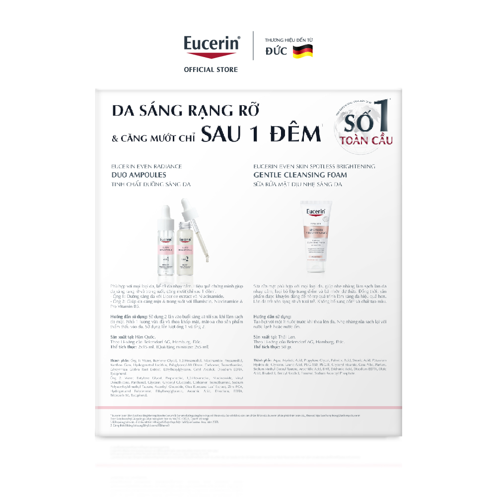 Tinh chất dưỡng sáng 2 ống Eucerin Duo Ampoules