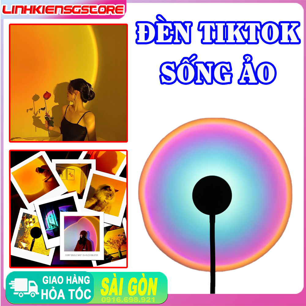 Đèn Led sống ảo TikTok chụp ảnh, quay phim, quay tiktok với hiệu ứng Mặt Trời, Cầu Vồng, Hoàng Hôn Đỏ