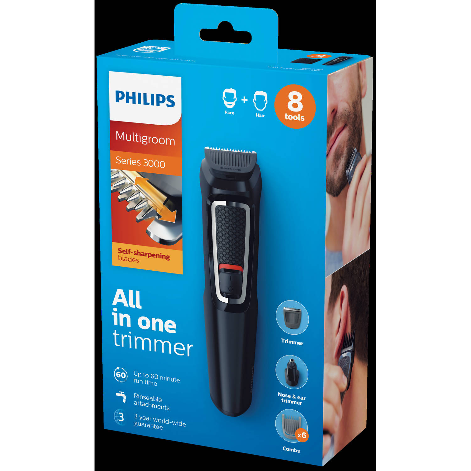 Tông đơ cắt tóc Philips MG3730/15 - Tông đơ đa năng 8in1 - Hàng chính hãng