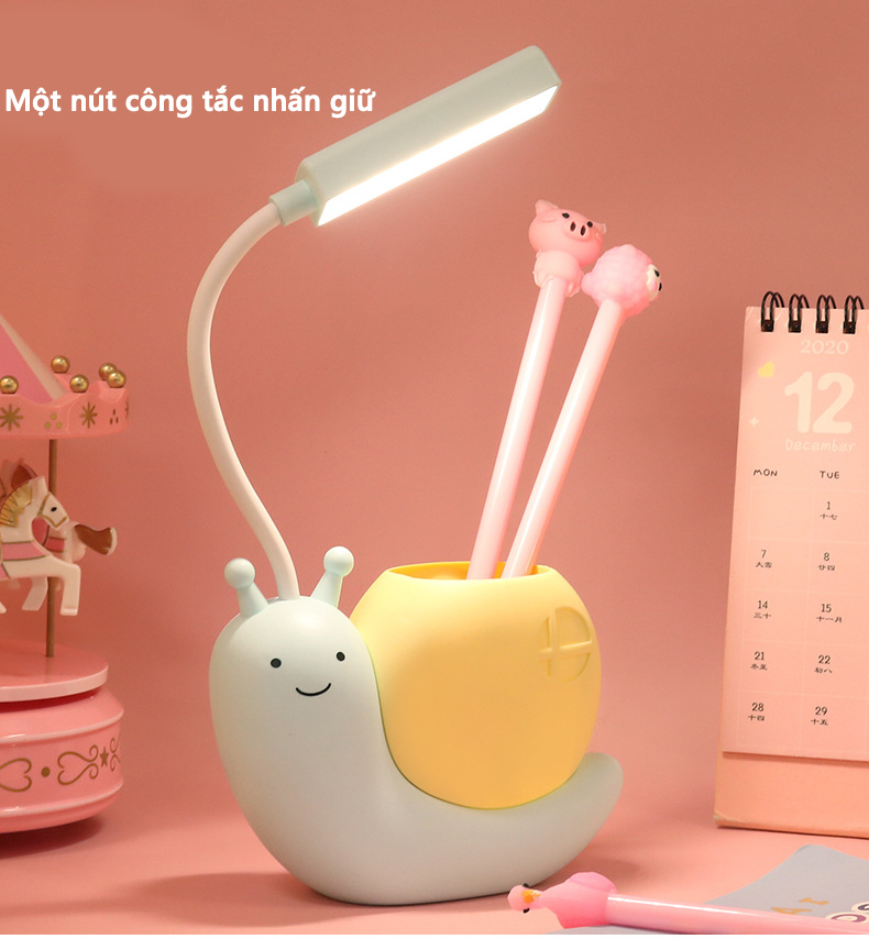 Đèn học để bàn sạc usb hình thú dễ thương Có Thể Gập Xoay 360 độ LED Chống Cận - hình ốc sên - màu ngẫu nhiên