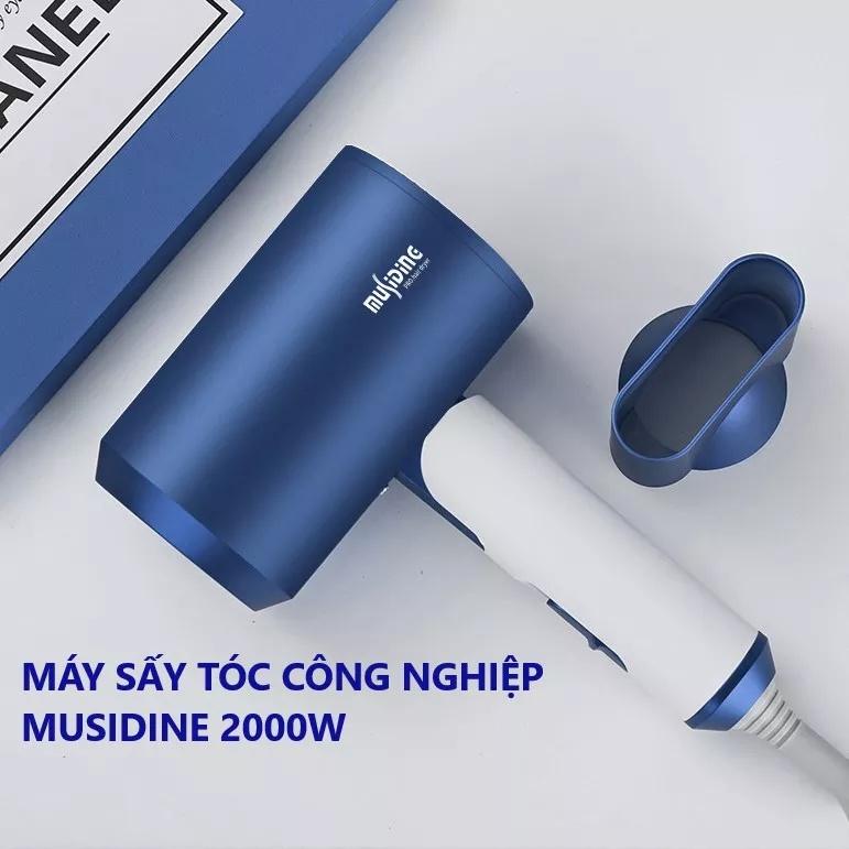 Máy sấy tóc cao cấp MuSidine công suất lớn 2000W, thiết kế gấp gọn,công nghệ ion âm chuyên nghiệp sấy lạnh và bảo vệ tóc