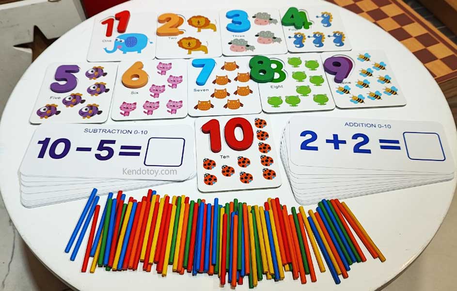 Bộ học toán cộng trừ có que tính - Đồ chơi toán học cho bé, giáo cụ mầm non