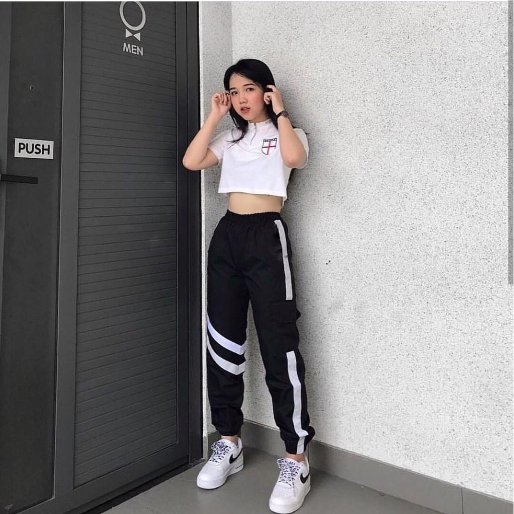 Quần jogger nỉ túi hộp Túi Da Phản Quang, ulzzang WIND