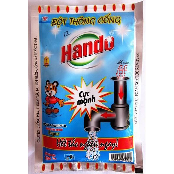 Bộ 4 gói Bột thông cống Hando 100g nội địa Hando (xanh)