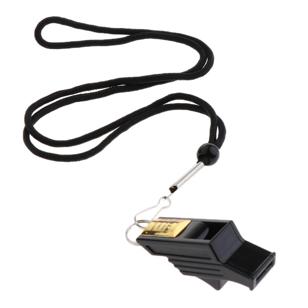 2Set Sports Referee Coaches Whistle, Finger Grip Pealess Whistle with Lanyard - Great Survival Tool for Emergency Camping, Hiking, Boating, Lifeguard