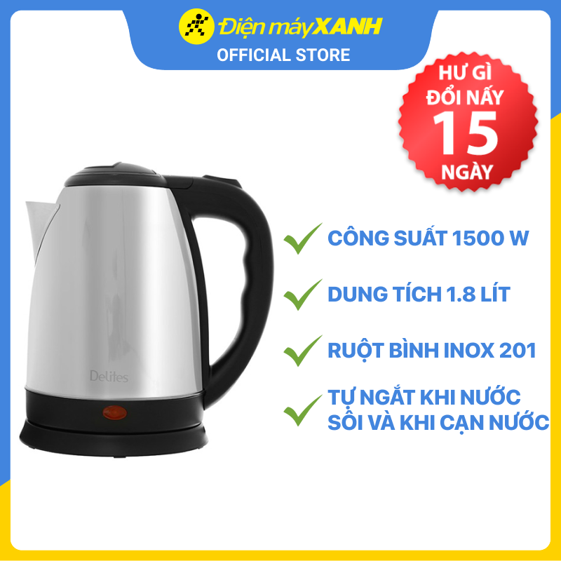 Bình đun siêu tốc Delites 1.8 lít ST18S05 - Hàng chính hãng