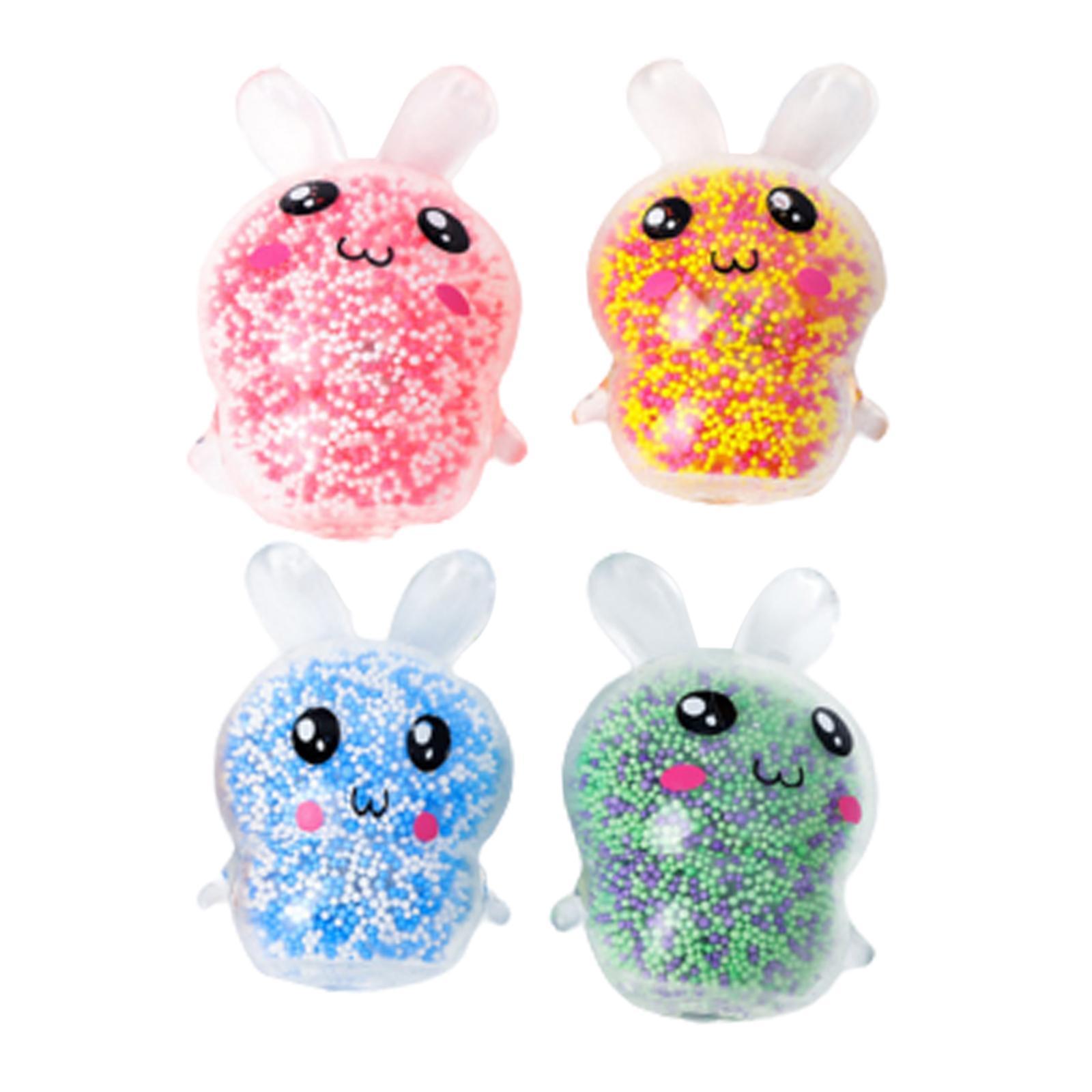 4x Easter Bunny Relaxing Toy with Night Light for Office Goodie Bag Filler