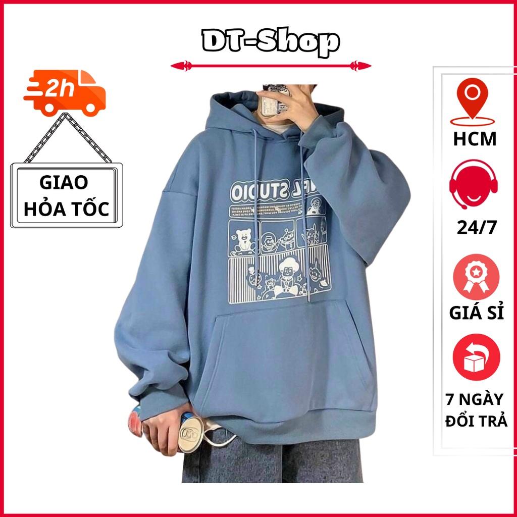 Áo hoodie nam from rộng phong cách Hàn Quốc