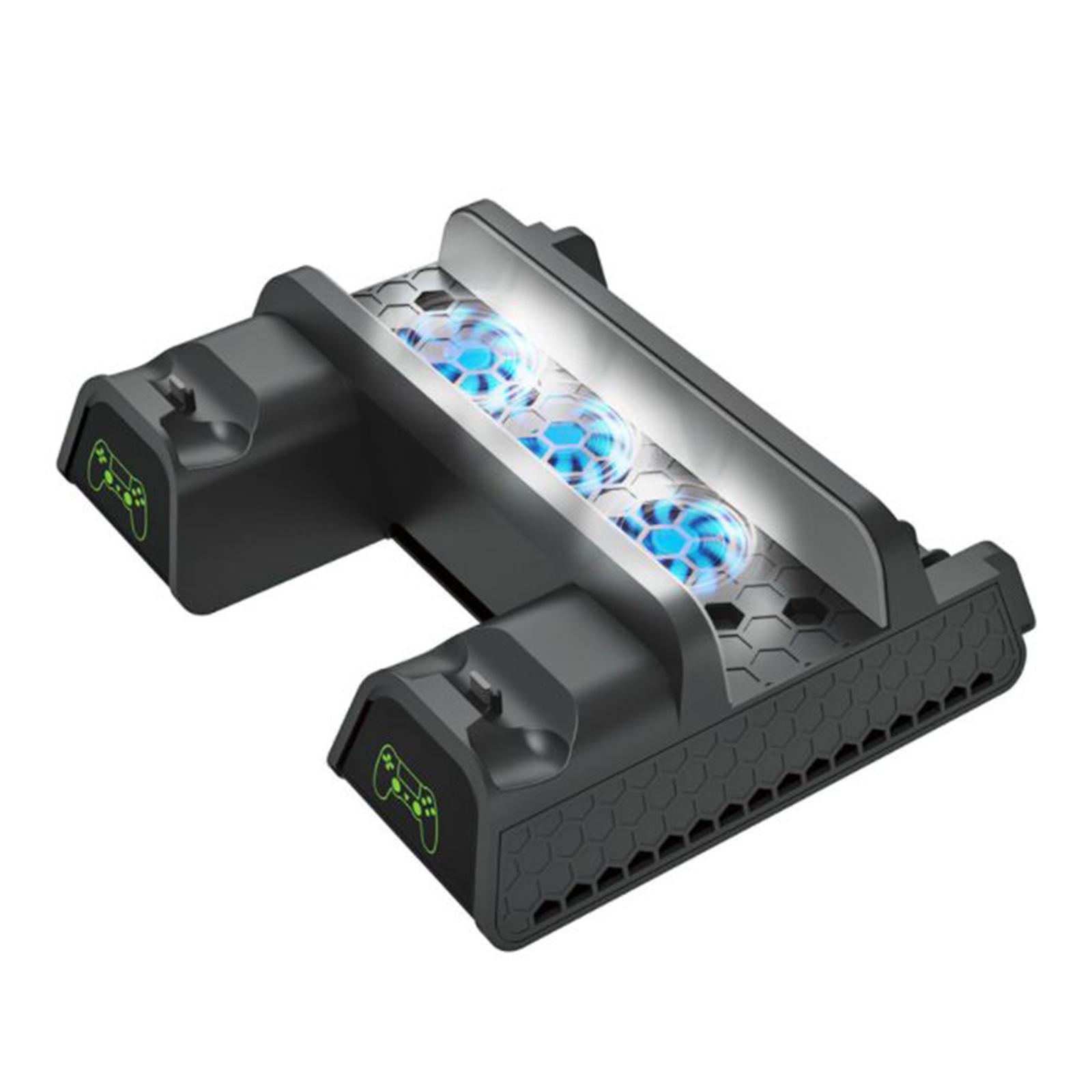Vertical Stand+Cooling Fan+Controller Charging Station +Game Storage for PS4