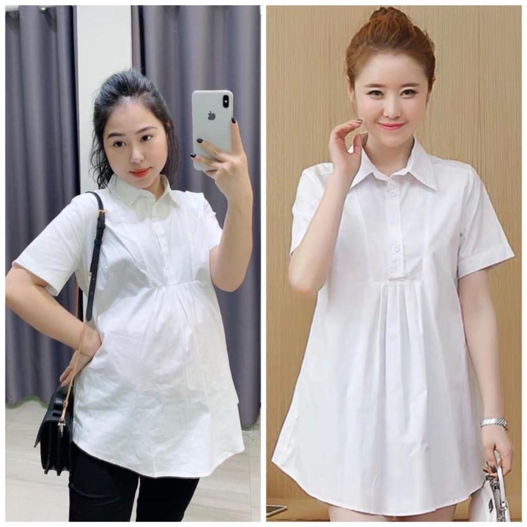 Áo Bầu Sơ Mi Trắng Đẹp Công Sở