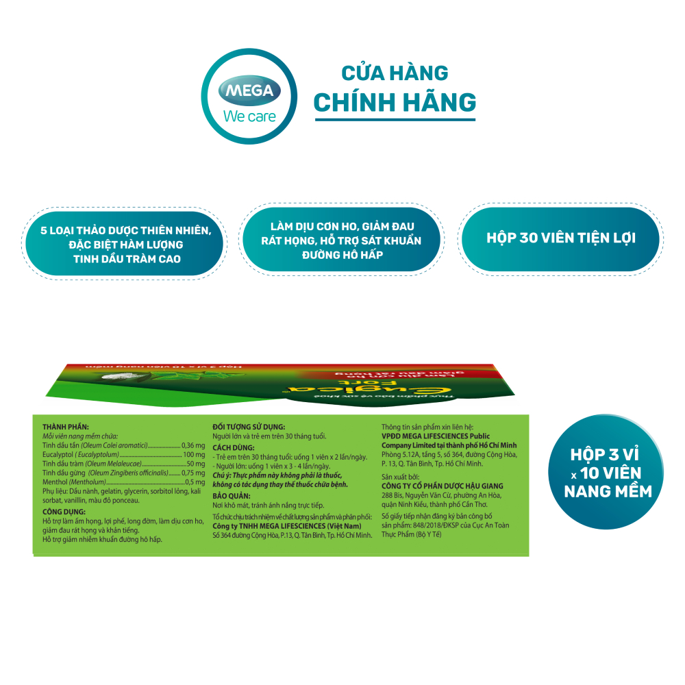 Viên uống thảo dược hỗ trợ dịu họng, giảm ho Eugica FORT
