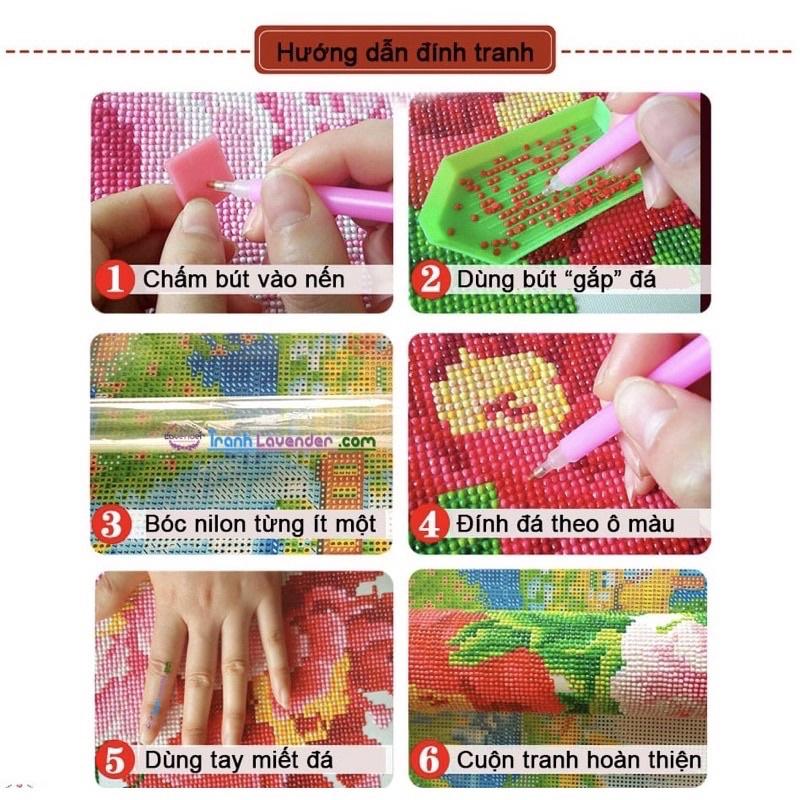 Bộ tranh đính đá 5D tự làm họa tiết hình công chúa 1 xinh xắn 30*30cm