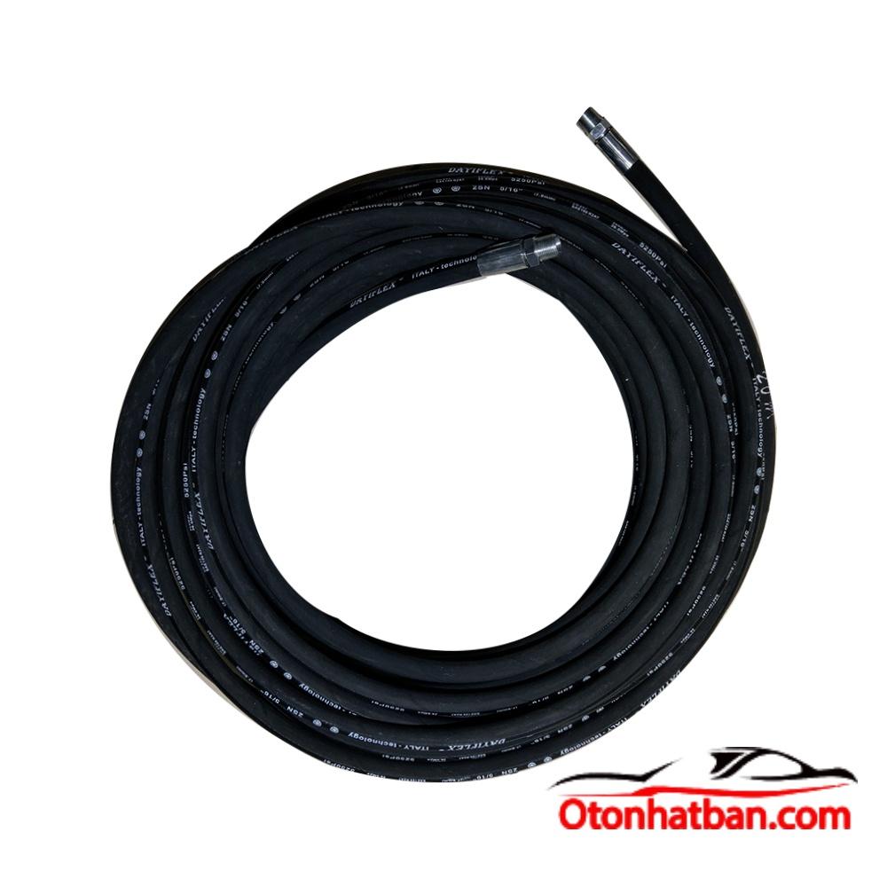 Dây rửa xe cao áp 2 lõi thép phi 8 dây trơn 5/16 đã ép cốt ren 17mm ở 2 đầu dây dài 15 mét