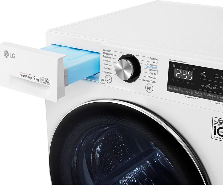 Máy sấy bơm nhiệt LG 9 kg DVHP09W - Hàng chính hãng