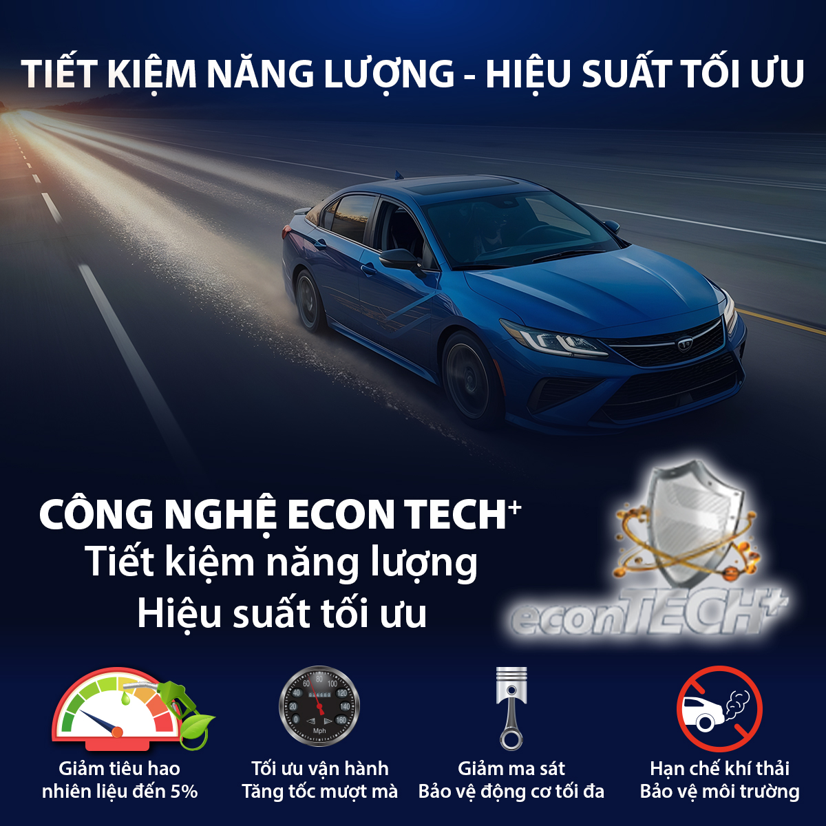 Dầu Nhớt Bán Tổng Hợp AISIN Econtech+ CI4/SL 10W30 1 Lít ECSI1031PB - Nhập Khẩu Chính Hãng