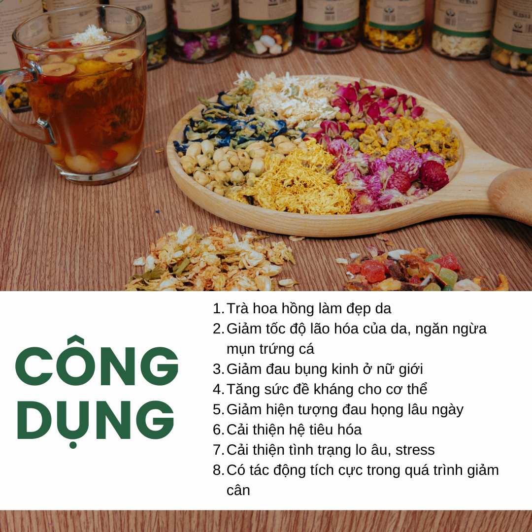 Trà Hoa Hồng Sấy Khô Mộc Sắc SIÊU THỊ THIÊN NHIÊN Hỗ Trợ Làm Đẹp Da, Giảm Đau Bụng Kinh Ở Nữ Giới