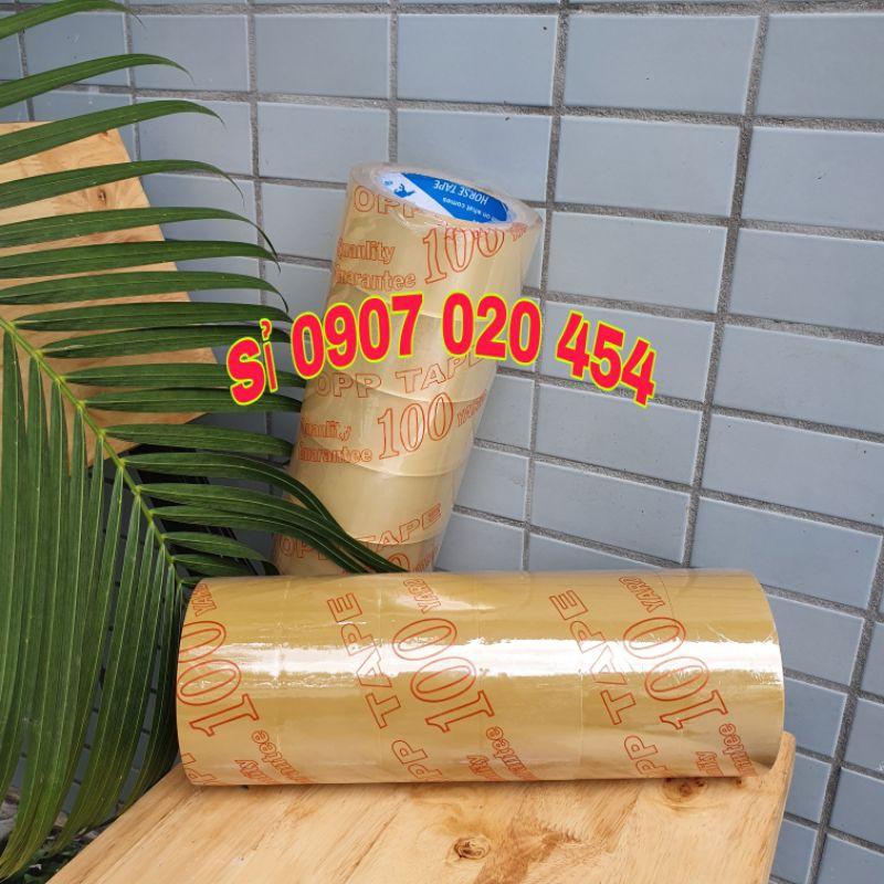 Băng keo đóng hàng trong/đục siêu dính, siêu dai 100yard /1kg cây 6 cuộn lõi 4li