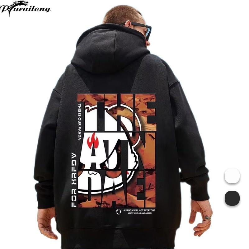 Áo Hoodie Nam Dáng Rộng Cỡ Lớn In Hình Anime Cá Tính