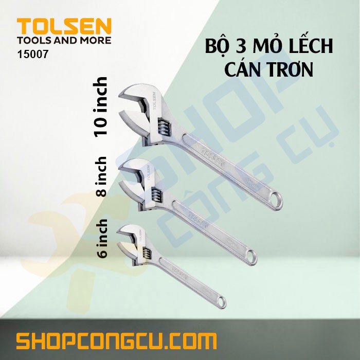 Bộ 3 mỏ lếch cán trơn Tolsen 15007